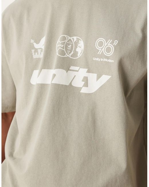 ASOS Natural Boxy Oversized T-shirt With Front Chest Graphic for men