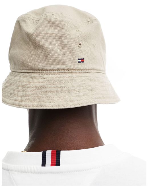 Tommy Hilfiger White Monotype Soft Bucket Hat for men