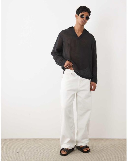 ASOS Black Oversized Overhead Shirt for men