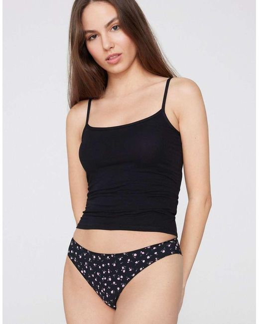 Tezenis Black Printed Microfibre Brazilian Briefs