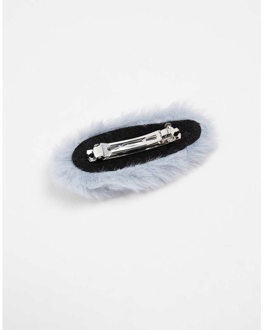ASOS Grote Fluffy Haarspeld Met Clip in het Black
