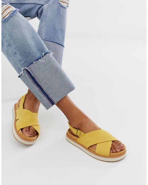 TOMS Yellow Marisa Flatform Sandal