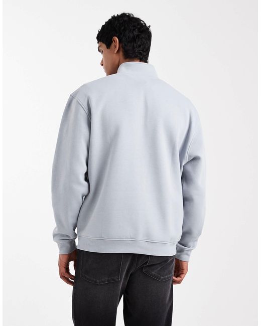 ASOS Gray Essentials Oversized Quarter Zip for men