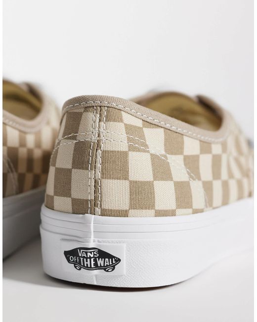 Vans White Authentic Checkerboard Aluminum Sneakers