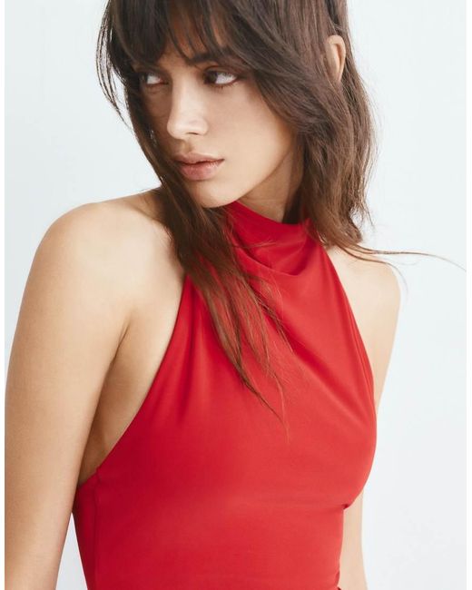 Pull&Bear Red Short Halter Dress