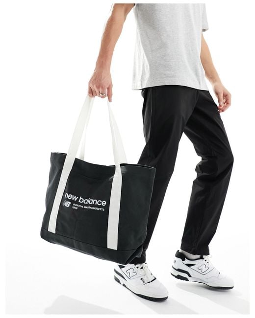 Tote bag à logo linéaire - anthracite New Balance en coloris Black