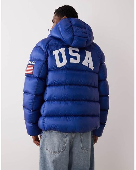 Polo Ralph Lauren Blue Team Usa Hawthorne Ripstop Jacket for men