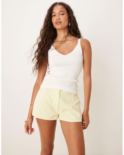 ASOS Natural Tailored Micro Shorts