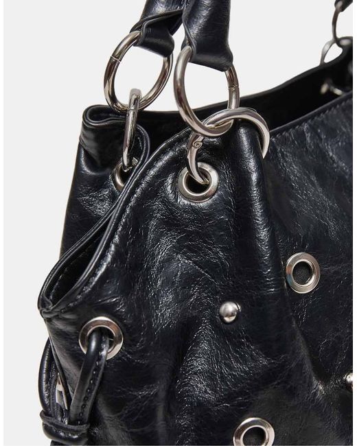 Borsa A Secchiello Nera Con Occhielli di Stradivarius in Black