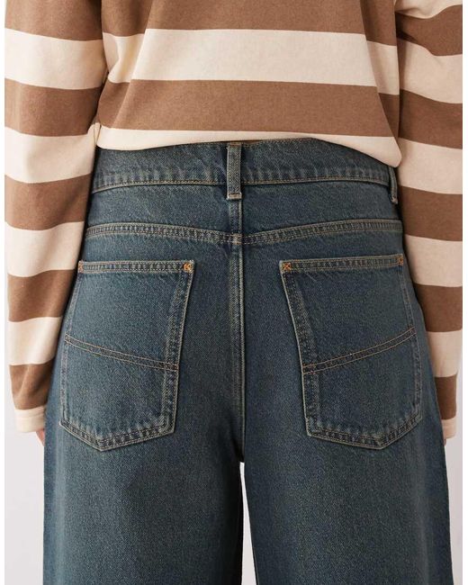 Collusion Blue X003 Wide Leg Mid Rise Jeans
