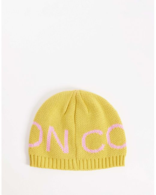 Collusion Yellow Crochet Logo Beanie