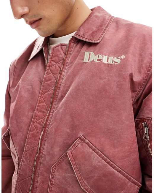 Chaqueta bomber roja dream house Deus Ex Machina de hombre de color Pink