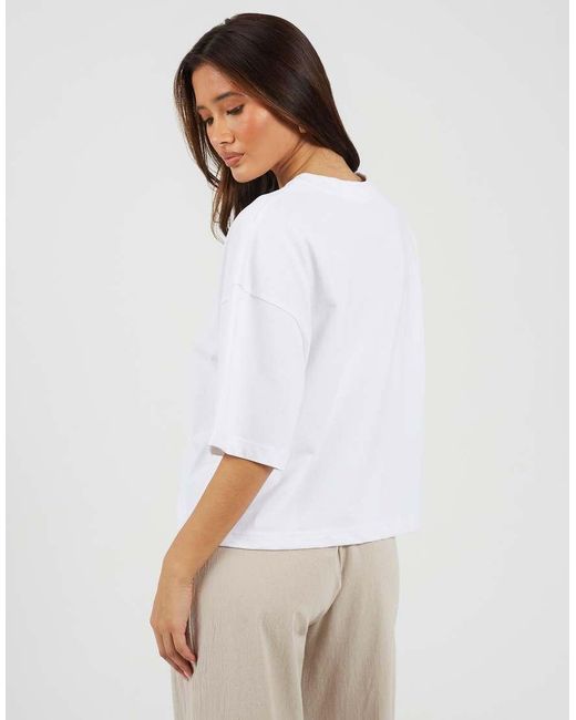 Brave Soul White Boxy Oversized Short Sleeve T-Shirt
