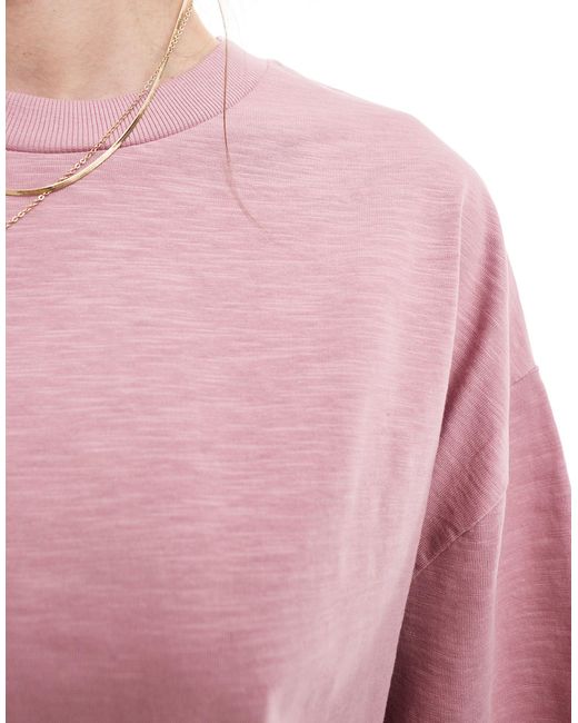 T-shirt oversize en tissu flammé ASOS en coloris Pink