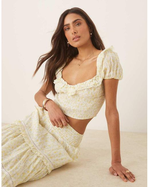 Amy Jane London Natural Adeline Sweetheart Crop Top