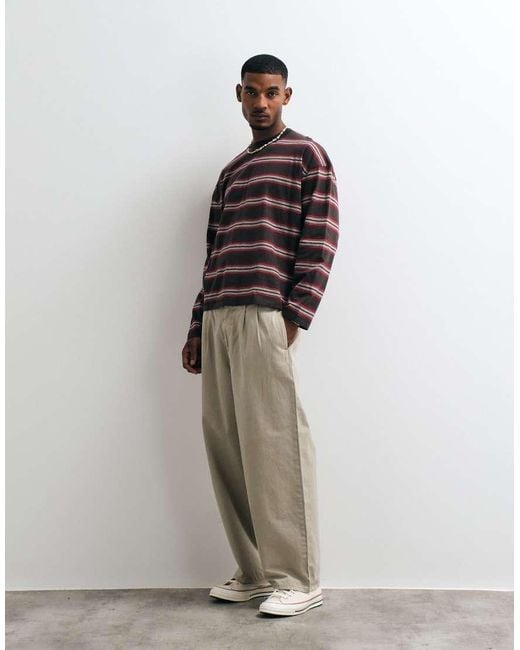 Weekday Red Oversized Long Sleeve T-Shirt for men
