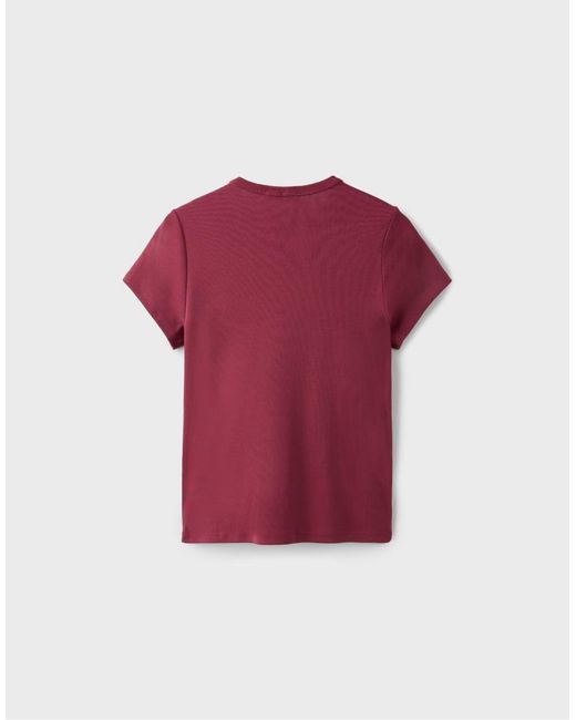 Stradivarius Red Printed Short Sleeve T-shirt