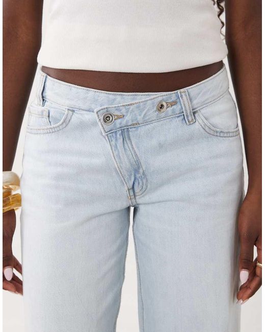 Mango White Teen Cross Waist Straight Jean