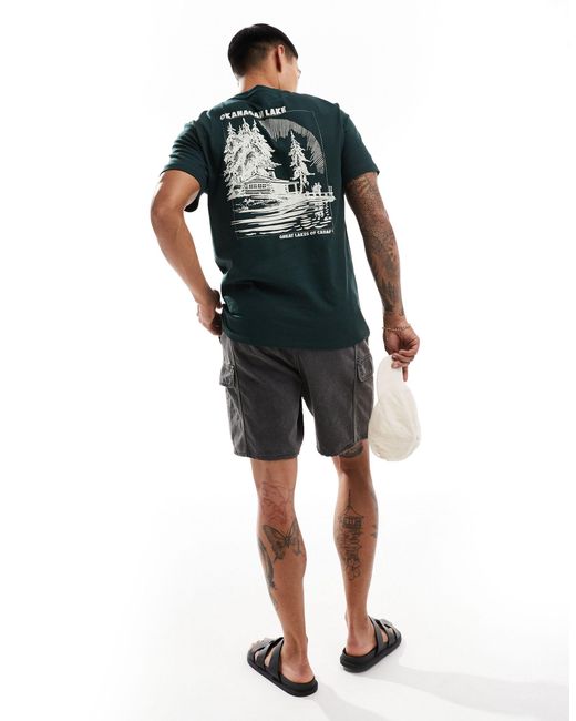 T-shirt à imprimé paysage lac au dos - foncé ASOS pour homme en coloris Gray