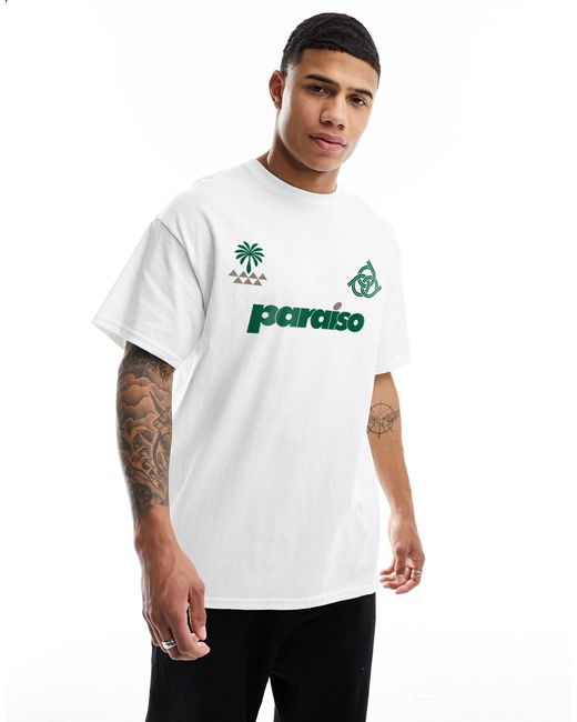 T-shirt oversize bianca con stampa sul davanti di ASOS in White da Uomo