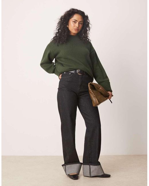 Jersey Bosque Con Cuello Redondo De Punto De Miss Selfridge de color Green
