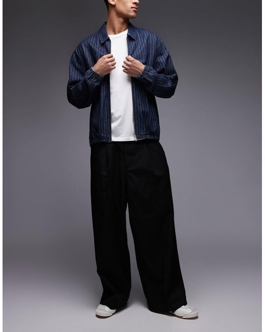 Obey Oliver – bundfaltenhose aus twill in Black für Herren