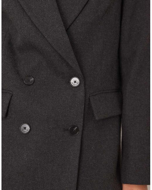 Nobody's Child Black Double Breasted Blazer Coat With Wool