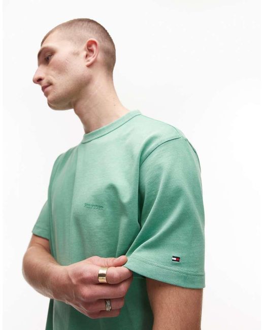 Tommy Hilfiger Green Tonal Logo T-shirt for men