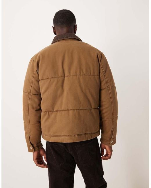 Abercrombie & Fitch Natural Washed Twill Puffer Jacket for men