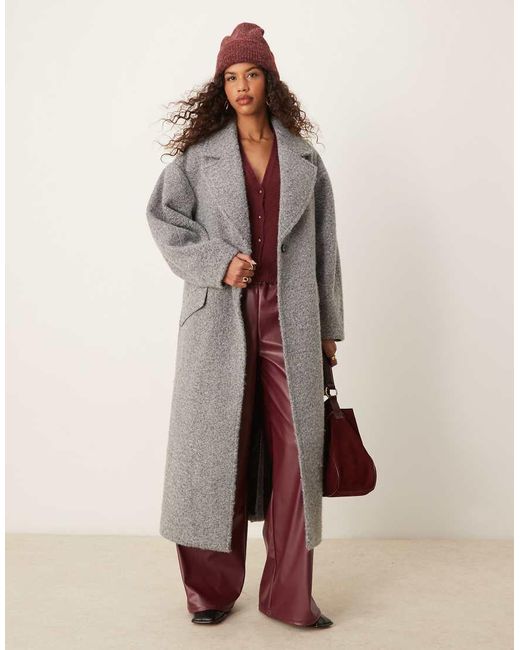 Abrigo Cómodo De Bouclé De ASOS de color Natural