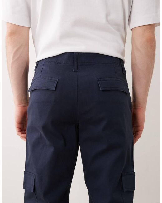 ASOS White Tapered Cargo Pants for men
