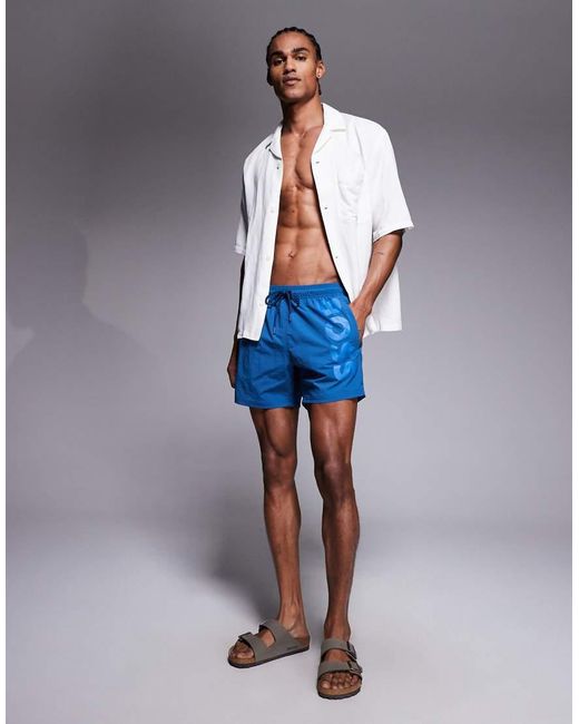 Boss Blue Boss Octopus Logo Swim Shorts for men