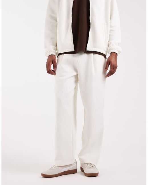 ASOS Natural Wide Leg Pique joggers for men