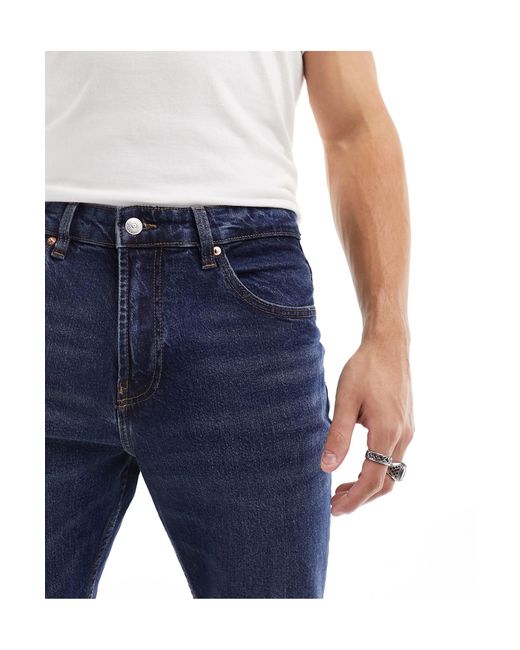 Pull&Bear Blue Straight Fit Jeans for men