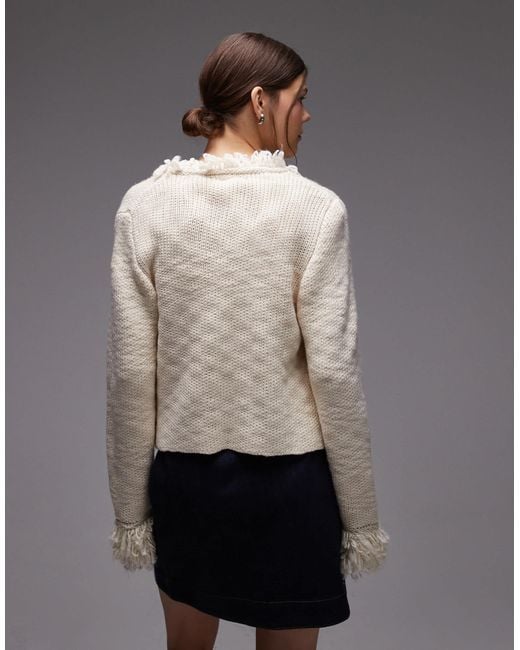 Gilet à bordures texturées - ivoire emory park en coloris Gray