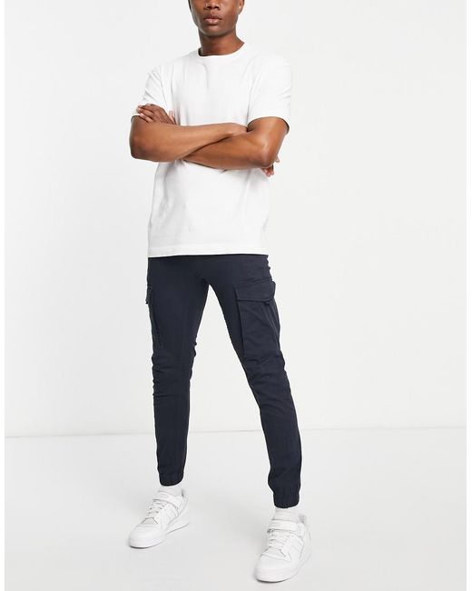 Jack & Jones Blue Intelligence Slim Fit Cargos With Cuff for men