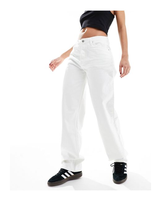 Jeans dritti stile anni '90 lavaggio chiaro di Calvin Klein in White
