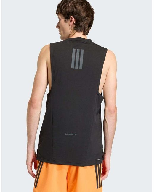 Adidas Originals Black Les Mills Graphic Tank Top for men