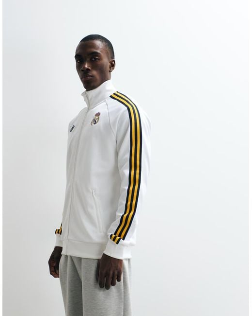 Adidas Originals White Real Madrid Originals Track Top for men