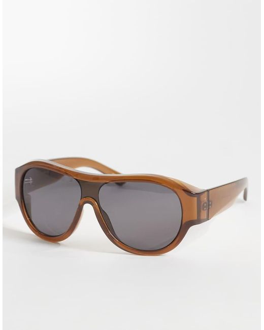 Mango Gray Oversized Aviator Sunglasses