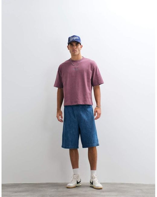 ASOS Purple Heavyweight Relaxed T-shirt With Street Graphic for men