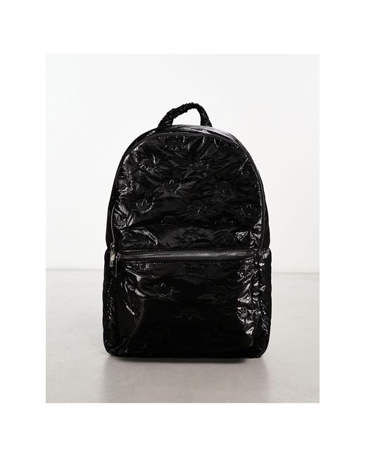 Adidas Originals Black Satin Trefoil Monogram Backpack