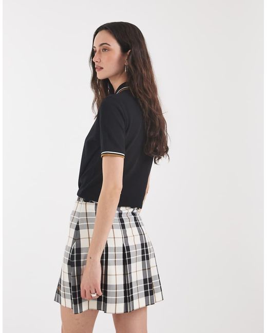 Fred Perry White Tartan Mini Skirt