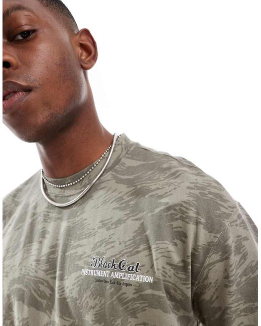 Hollister Gray Boxy Pet Motif T-shirt for men
