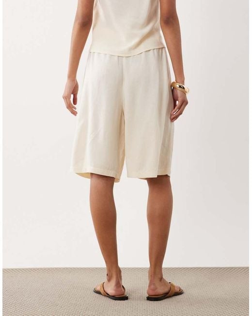 ASOS Natural Linen Blend Bermuda Shorts