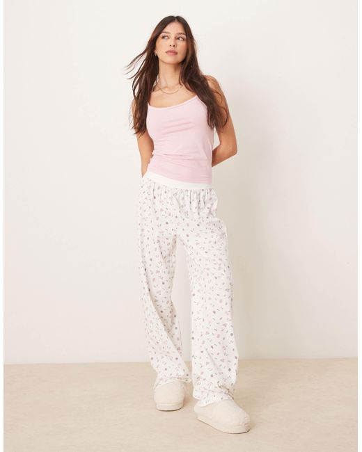 ASOS Natural – mix & match – pyjama-hose mit früchtemuster