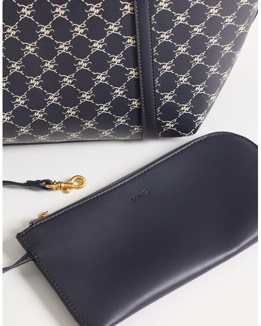 Mango Gray Monogram Tote Bag