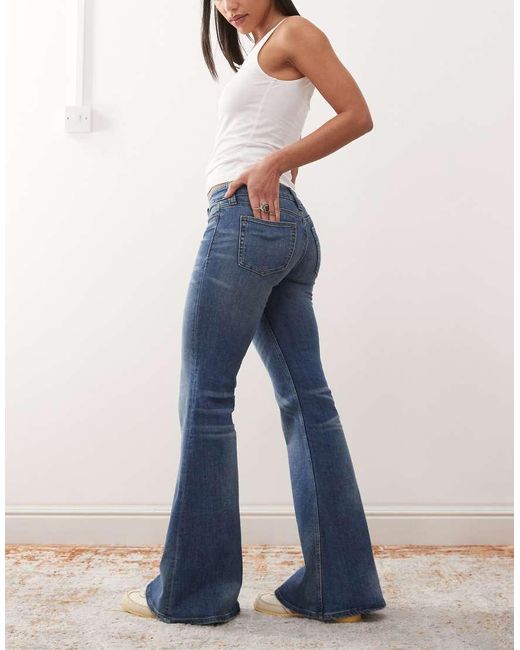 Cheap Monday Blue Flare Low Stretch Jeans