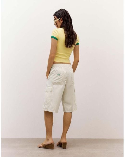 Pull&Bear Natural Cargo Bermuda Shorts