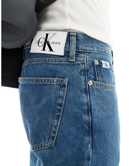 Authentic - jeans dritti lavaggio medio di Calvin Klein in Blue da Uomo